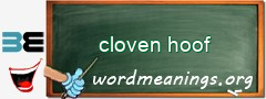 WordMeaning blackboard for cloven hoof